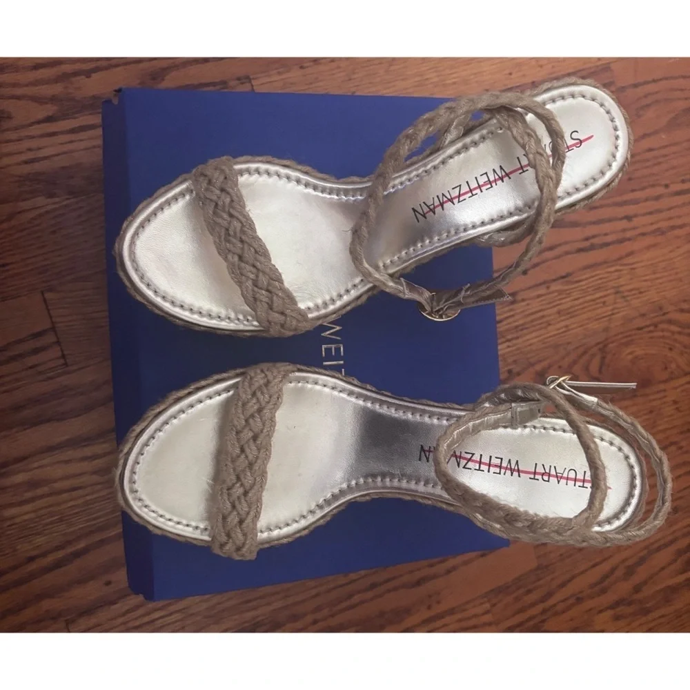 Stuart Weitzman Braida Strap Espadrille Wedge Sandal  size 11.5 - Picture 7 of 7